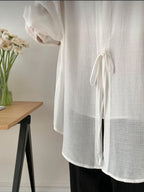 Back Ribbon Oversized Fit Shirt