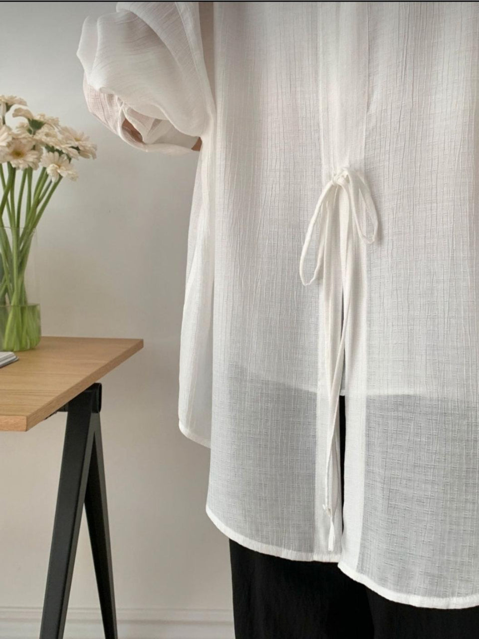 Back Ribbon Oversized Fit Shirt