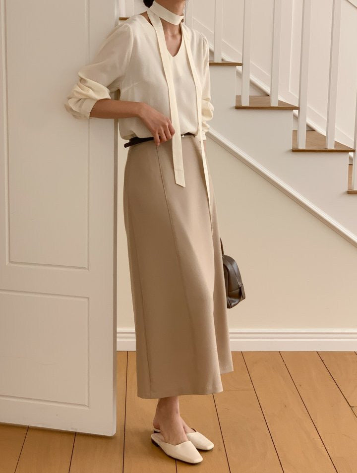 [S,M] Bath Belt Long Skirt Set