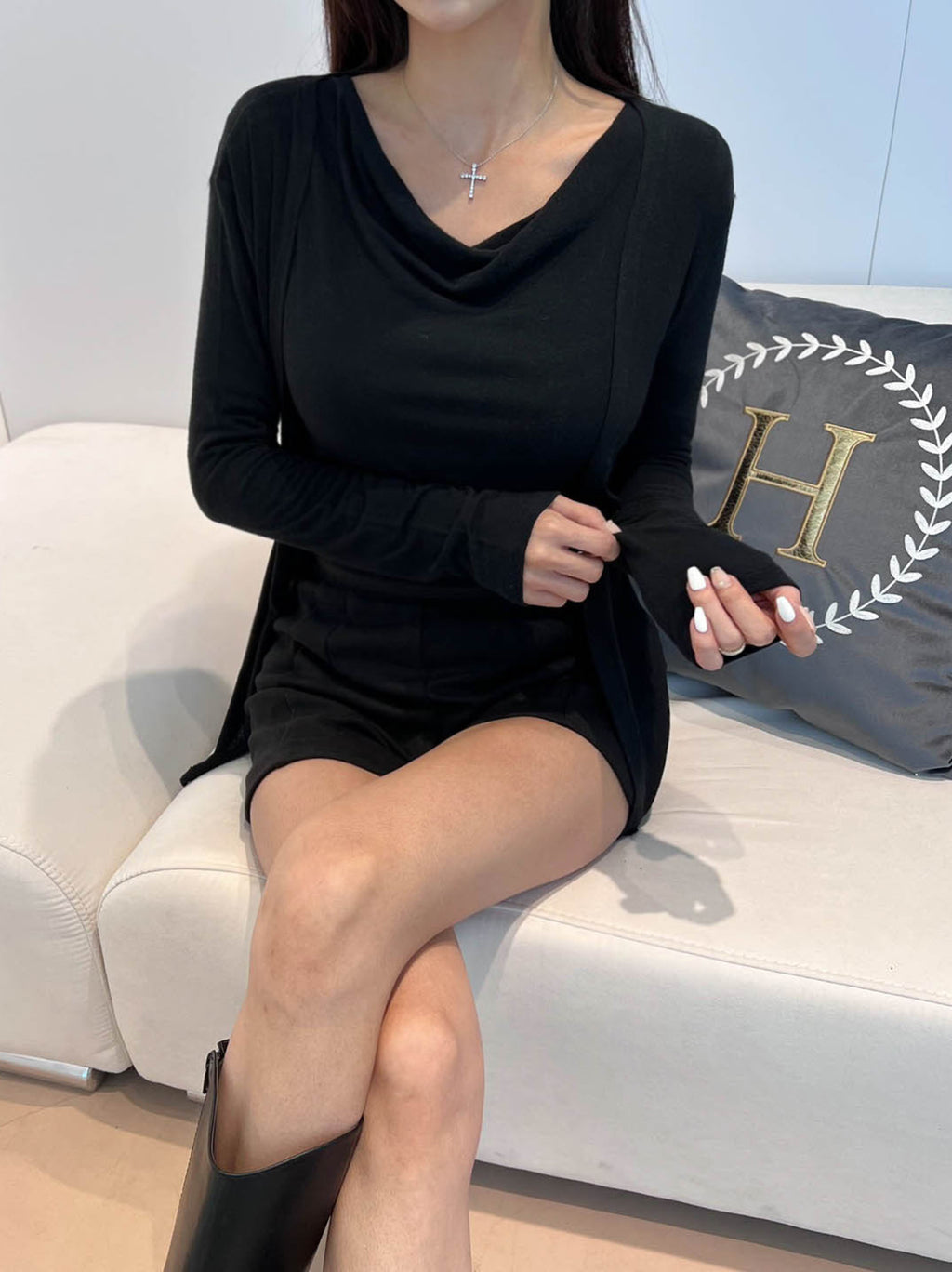 Drape Wool Cardigan Set