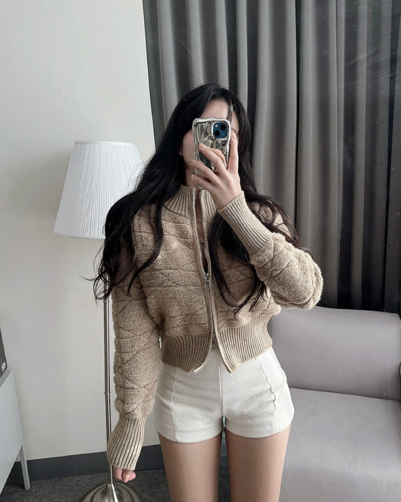 Link Knit Zip-Up