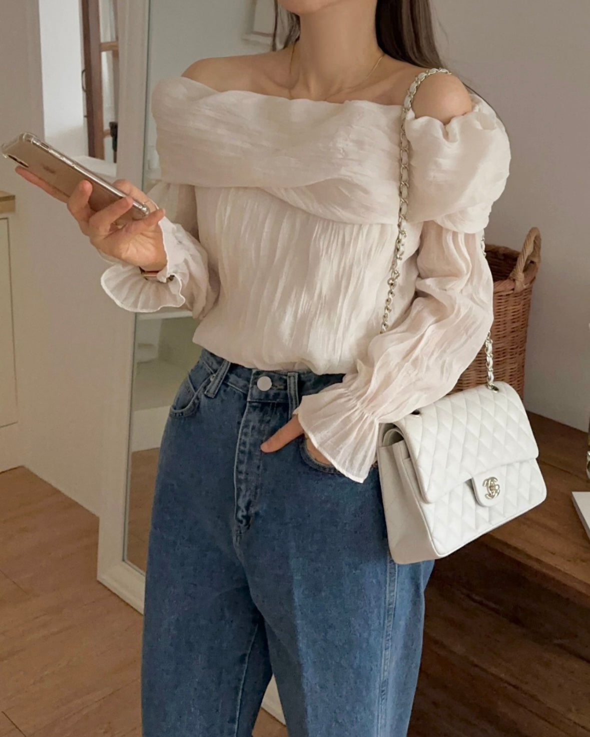 Piano Off-Shoulder Blouse