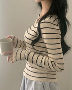 Alina Striped Knit Top