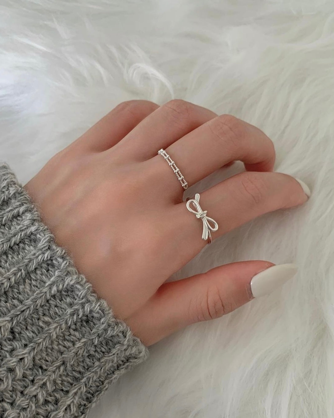 Ribbon Silver Ring
