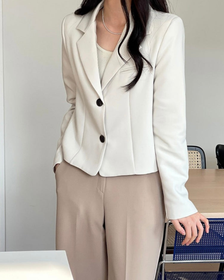 Two-Button Cropped Jacket