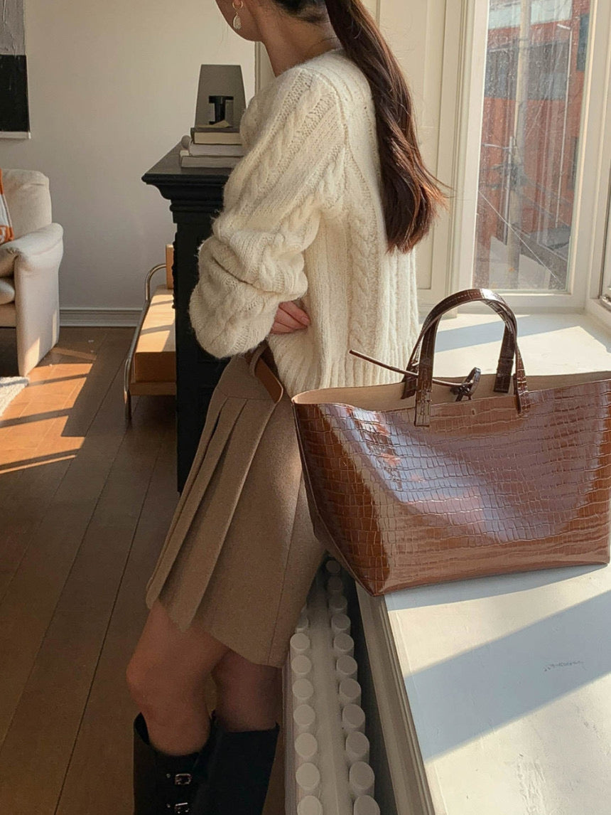 [S,M] Tommy Wool Skirt + Belt