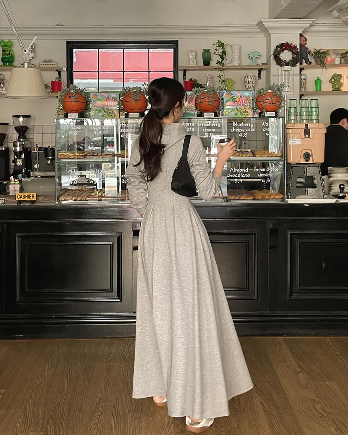 Hoodie Pintuck Long Dress