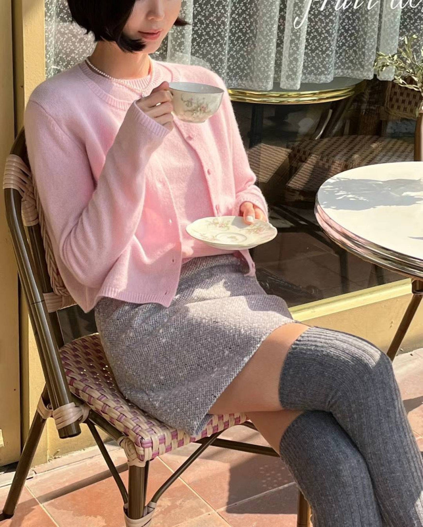 100% Wool Pink Cardigan