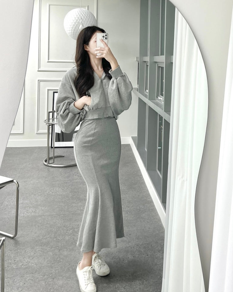 Miranda Hoodie Zip Up & Mermaid Skirt Set