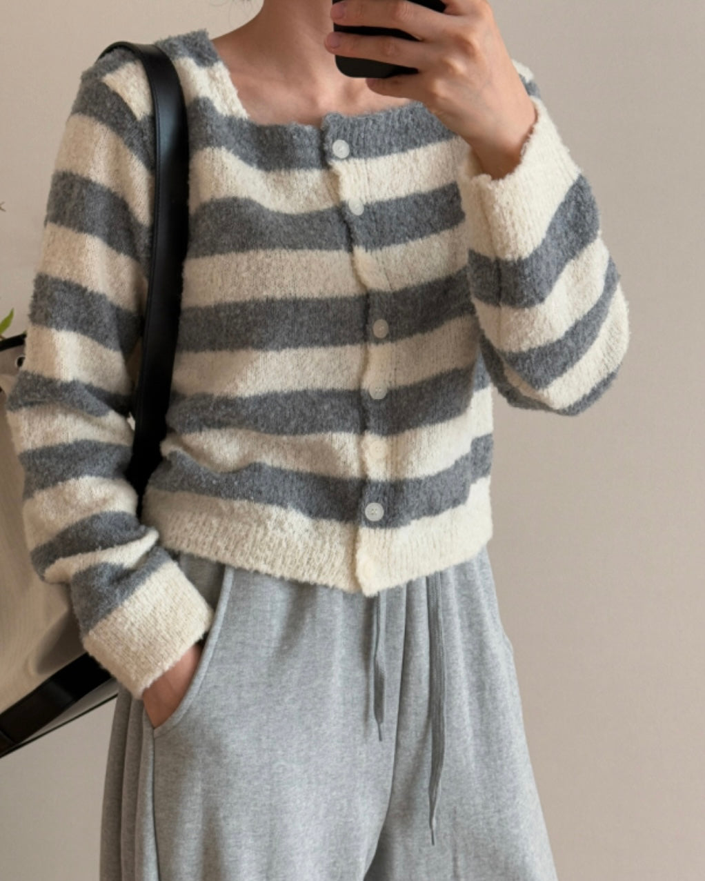 Boucle Striped Cardigan