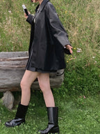 Roel Leather Half Jacket