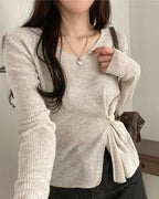 Bamboo Button Knit