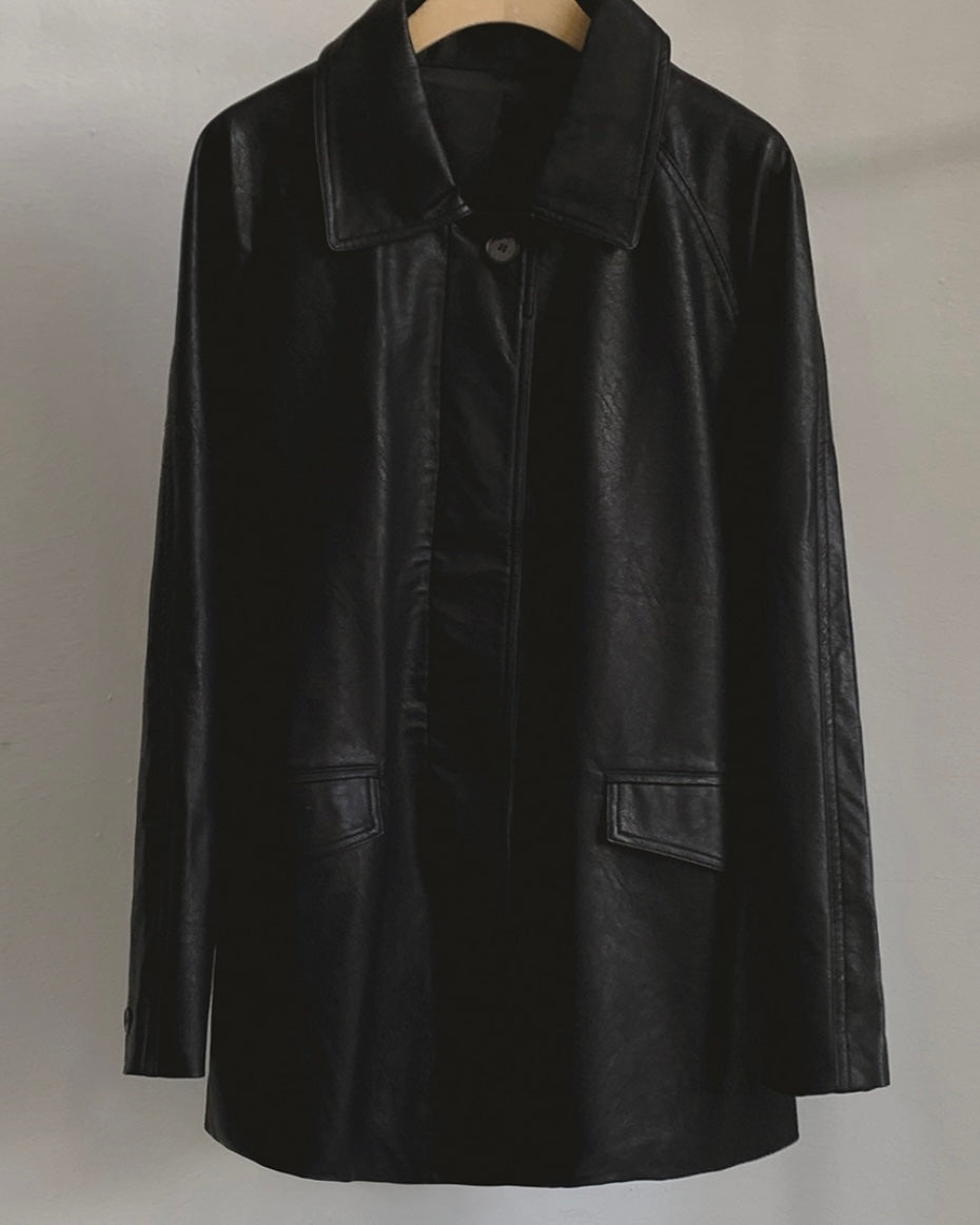 Roel Leather Half Jacket