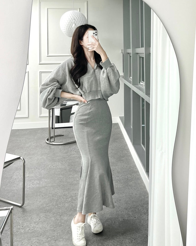 Miranda Hoodie Zip Up & Mermaid Skirt Set