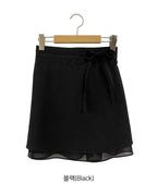 Ribbon Banding Mini Skirt