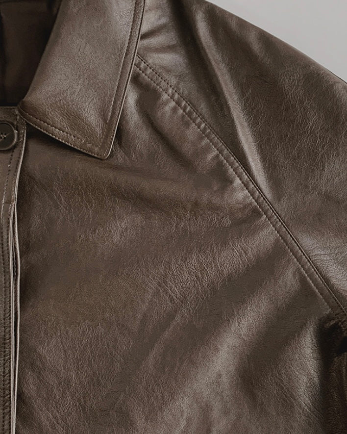 Roel Leather Half Jacket