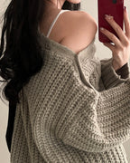 Shoulder Button Cable Knit