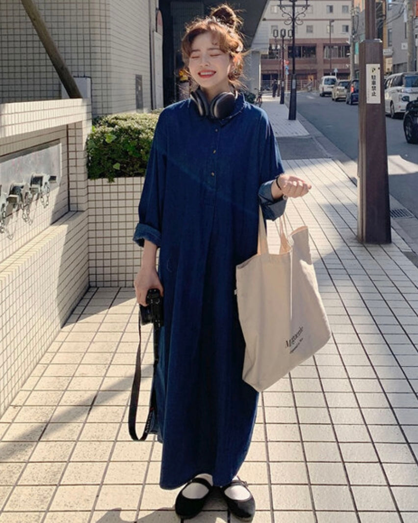 Denim Overfit Maxi Dress