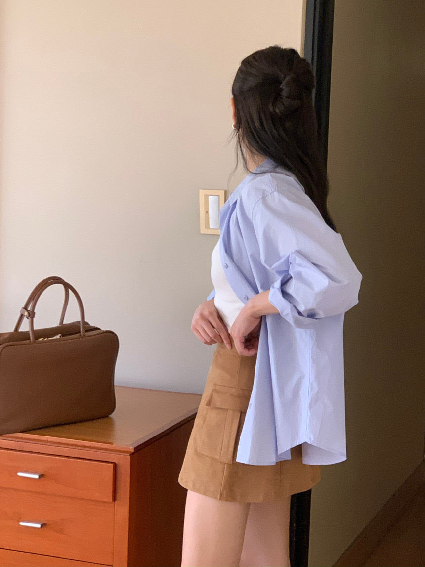 [S,M] Suede Pocket Skirt