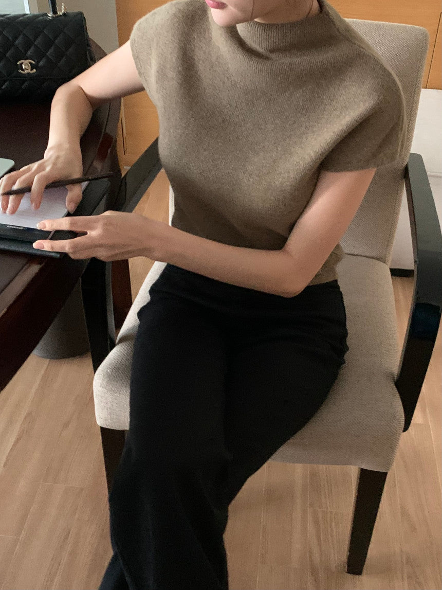 Cashmere Wool Half-Neck Knit