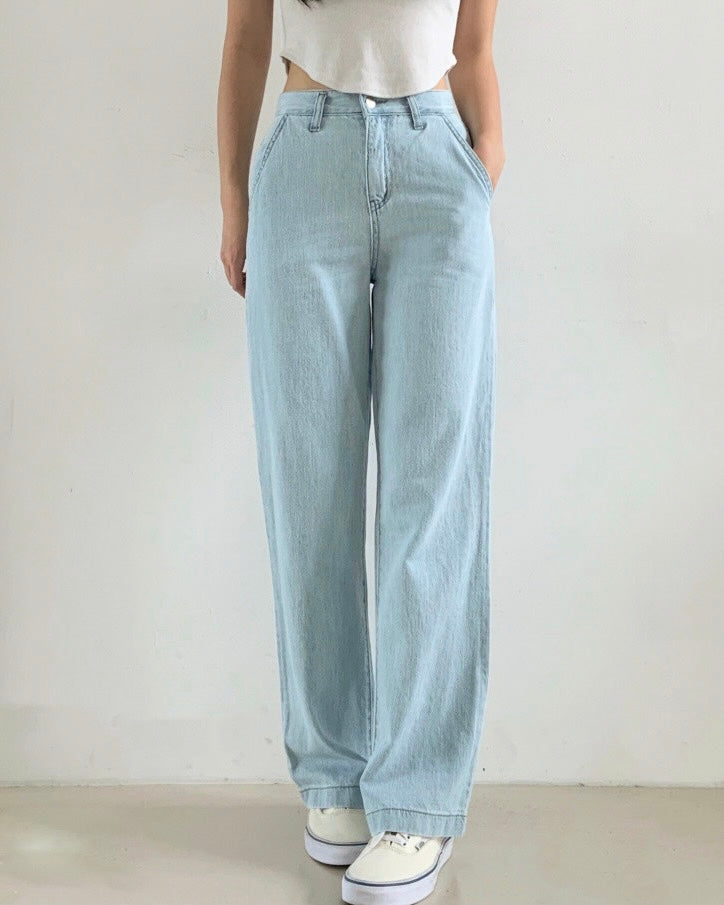 [S,M,L] Lightweight Banding Denim (Light-Wash)