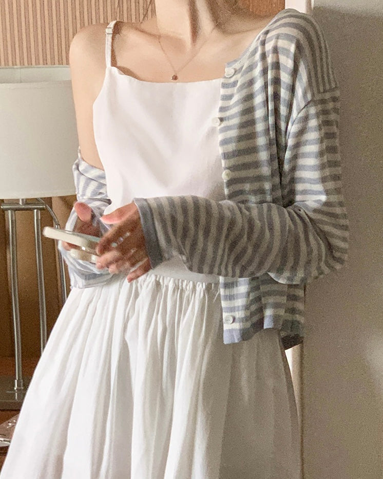 Breezy Striped Cardigan