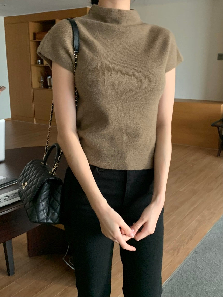 Cashmere Wool Half-Neck Knit