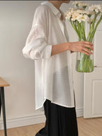 Back Ribbon Oversized Fit Shirt