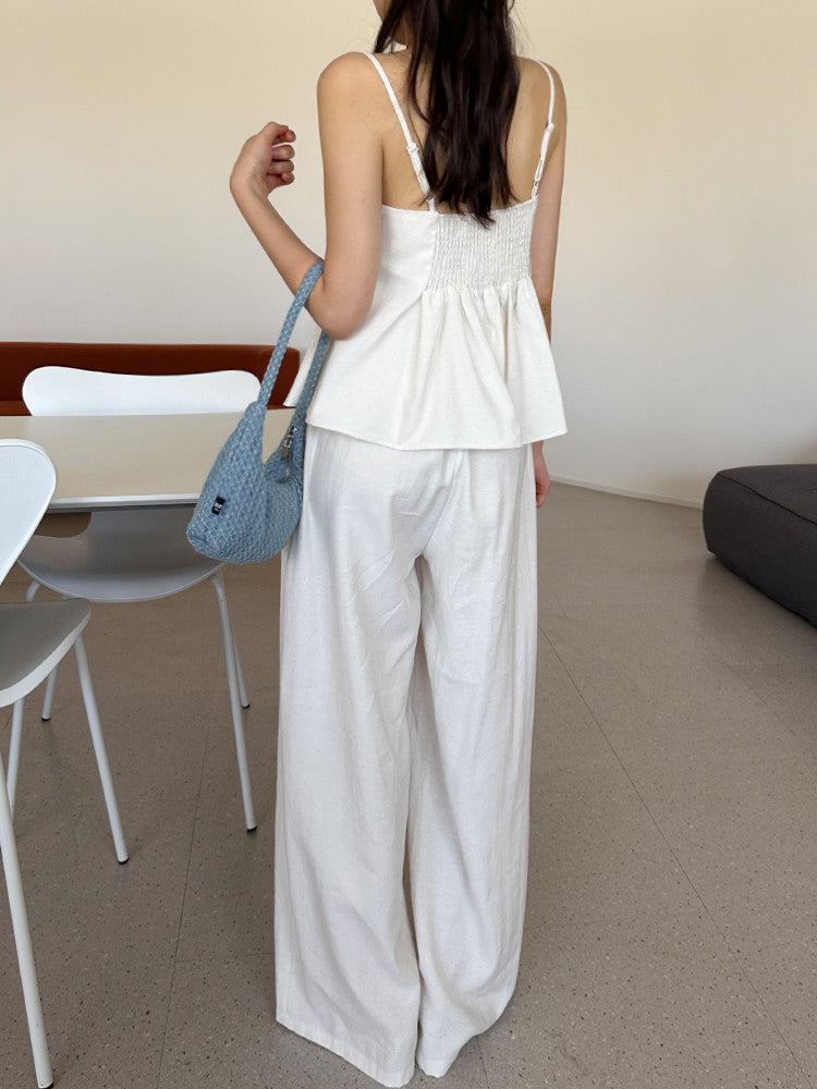 [ Sale Excluded ] Linen Pintuck Two-Piece Set