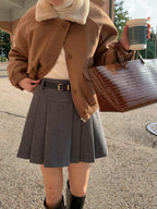[S,M] Tommy Wool Skirt + Belt