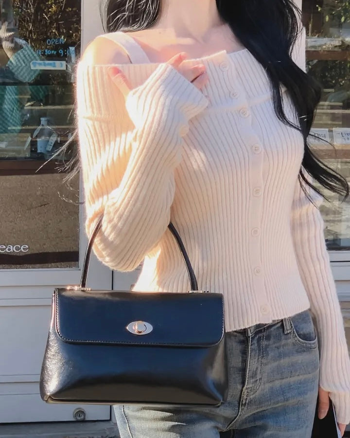 Two-Way Off-Shoulder Ribbed Knit
