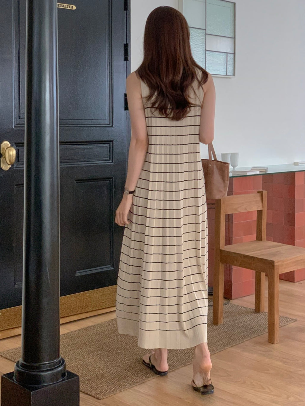 Striped Pleats Dress