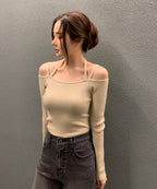 Cathy Ribbed Halter-Neck Knit Top