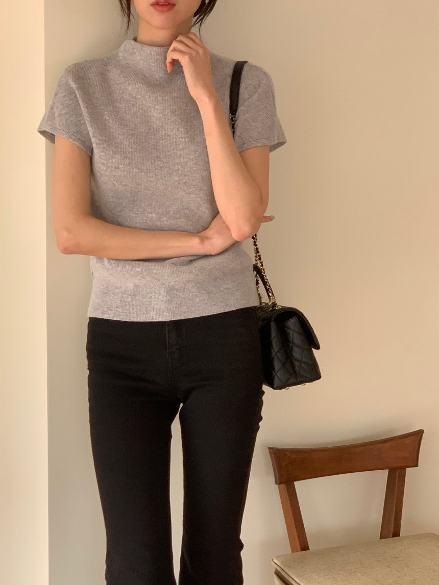 Cashmere Wool Half-Neck Knit