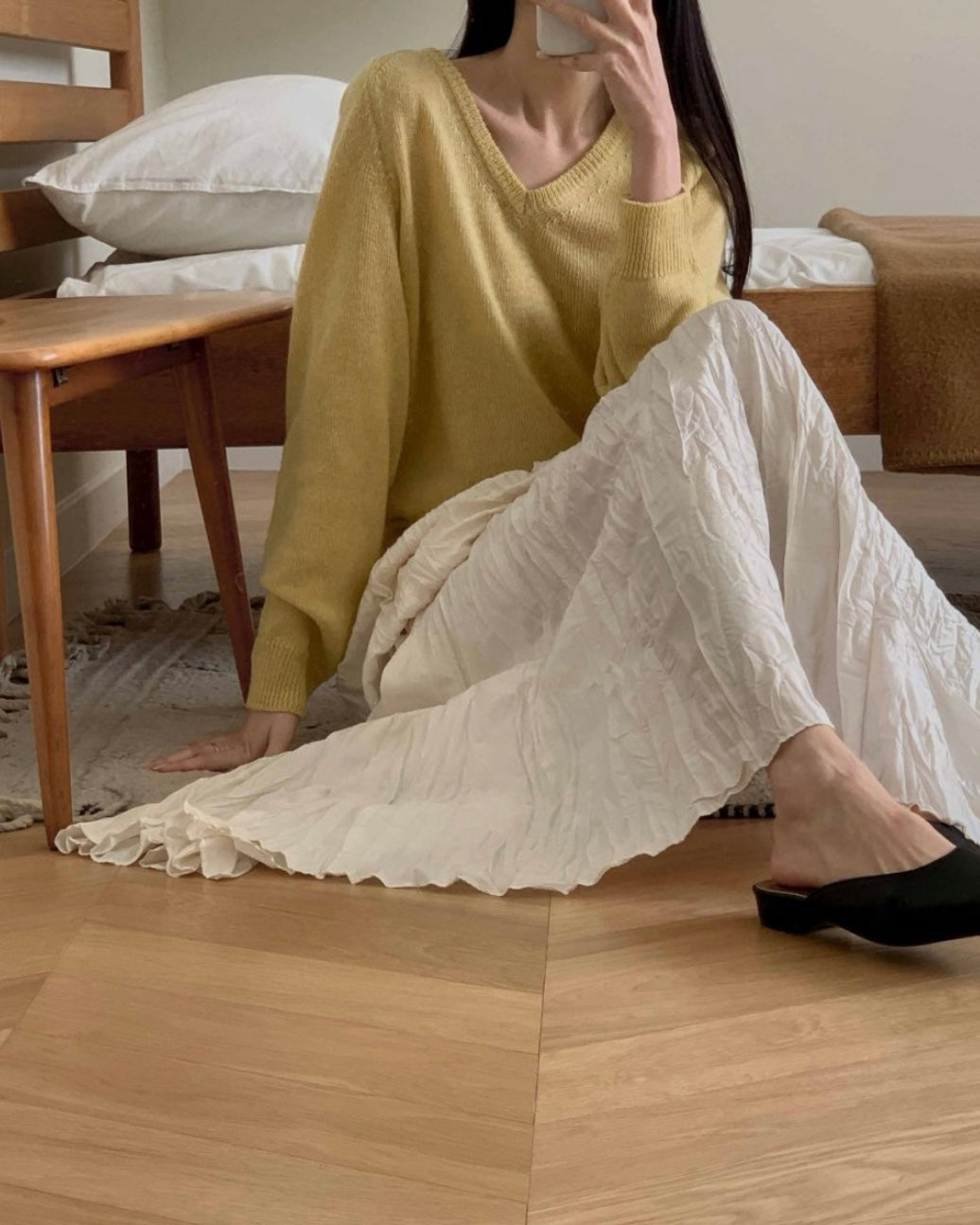 Shy Pleats Maxi Skirt