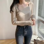Oblique Ribbed Knit Top