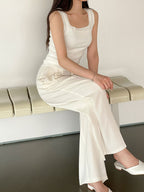 Square-Neck Knit Sleeveless