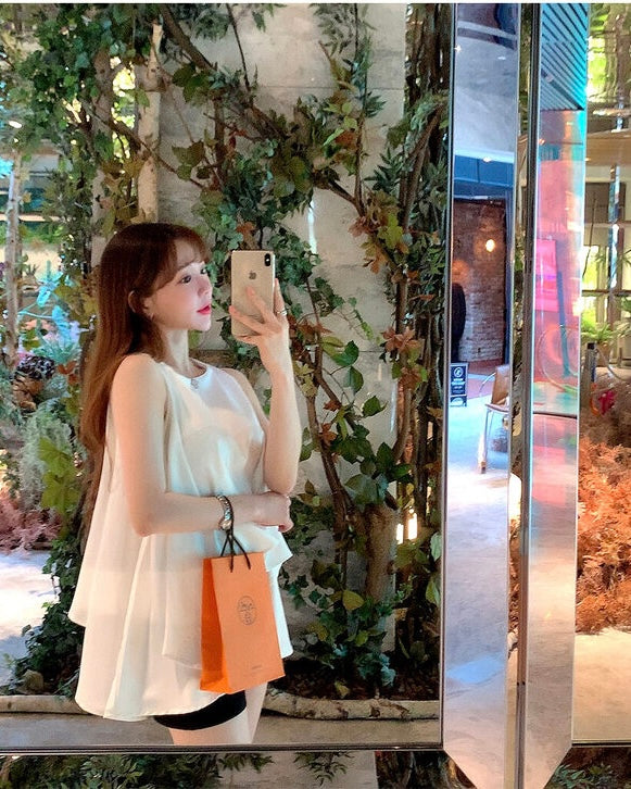 Flared Sleeveless Blouse