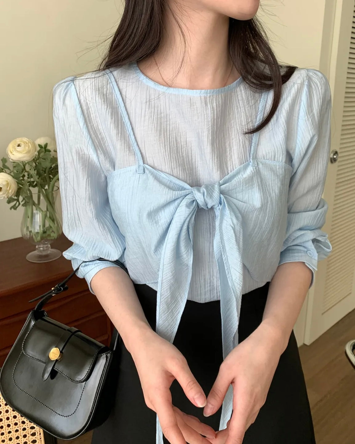 Ribbon Bustier Blouse