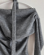 Brushed Shirring Tie Knit