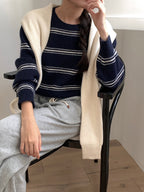 Pipi Striped Knit & Shawl Set