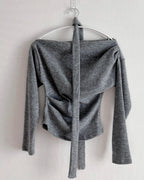 Brushed Shirring Tie Knit