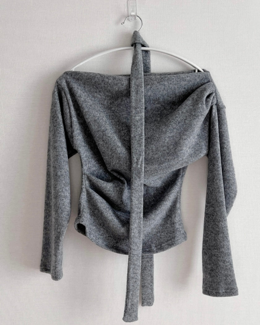 Brushed Shirring Tie Knit
