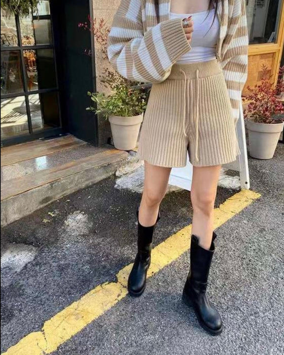 Striped Knit Zip-up Set