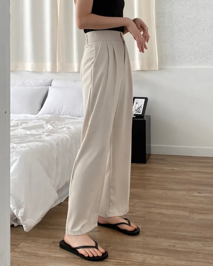 [S,M] High-Waist Banding Slacks