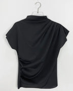 Shirring Half-Neck Top