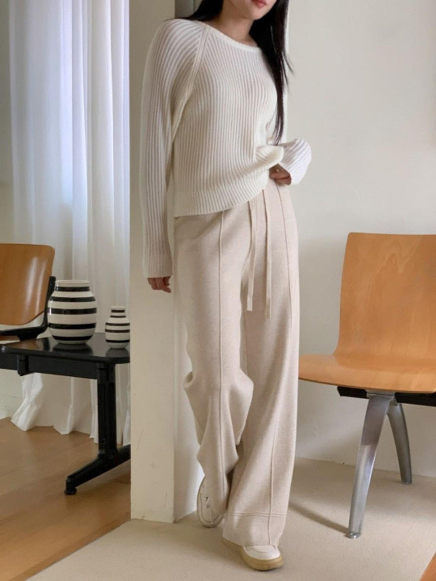 Pintuck Knitted Pants
