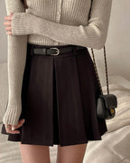 [S,M] A Pleats Belt Skirt Set