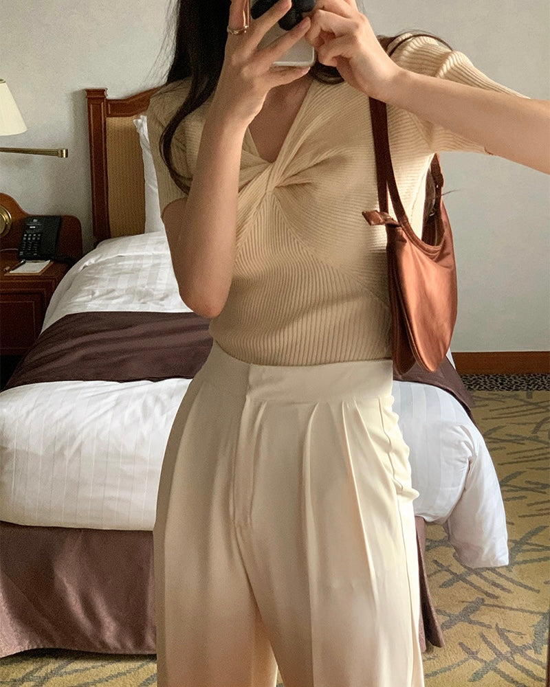 Twist Short Sleeves Knit