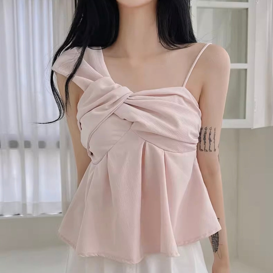 One Shoulder Twist Blouse